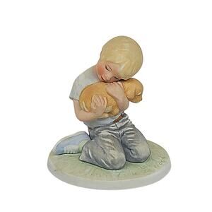 Vintage 1983 Frances Hook For a Mother's Love Figurine Little Boy With Puppy Dog